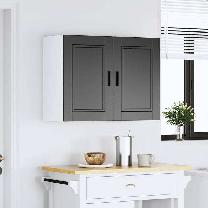 vidaXL Kitchen Wall Cabinet "Porto" Black Engineered Wood