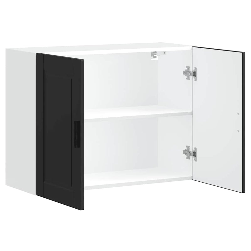 vidaXL Kitchen Wall Cabinet "Porto" Black Engineered Wood