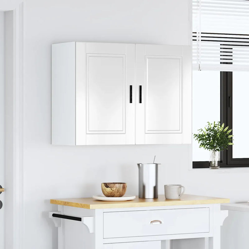 Kitchen Wall Cabinet "Porto" High Gloss White Engineered Wood