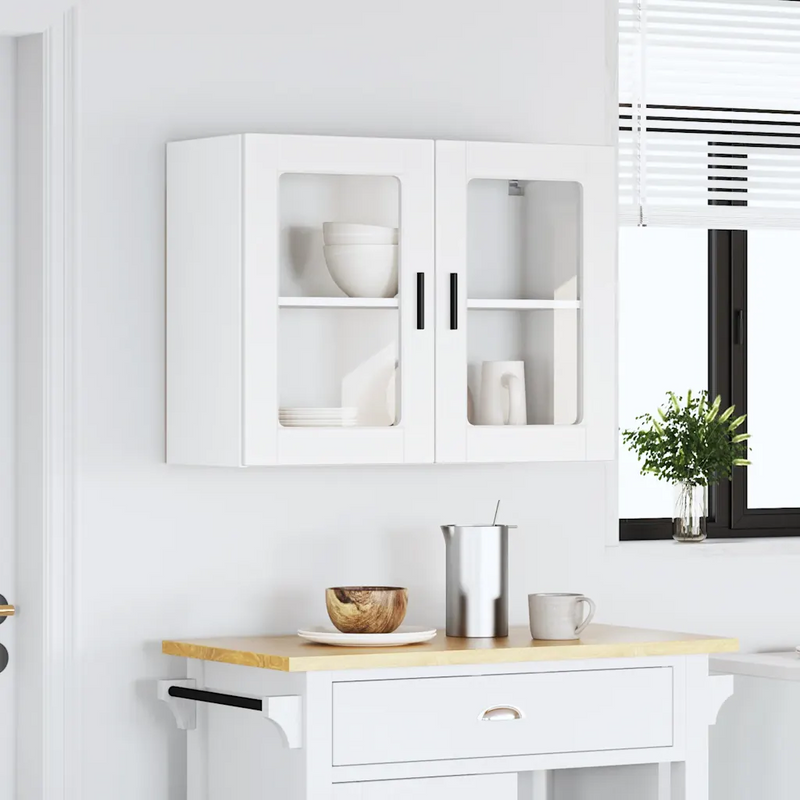 Kitchen Wall Cabinet with Glass Door "Porto" White