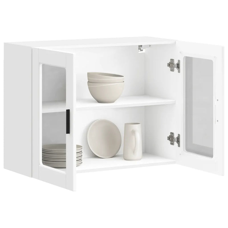 Kitchen Wall Cabinet with Glass Door "Porto" White