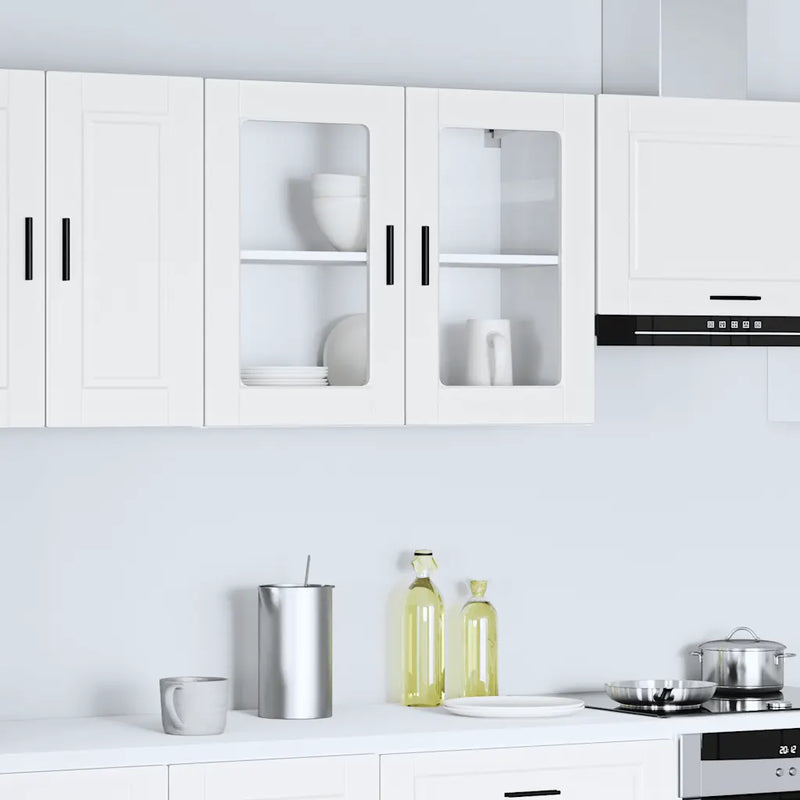Kitchen Wall Cabinet with Glass Door "Porto" White