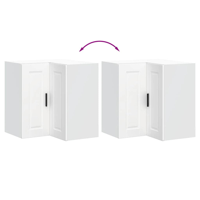 vidaXL Kitchen Wall Corner Cabinet Porto White Engineered Wood