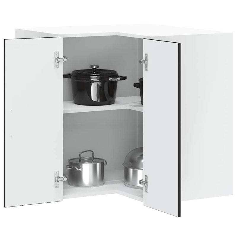 vidaXL Kitchen Wall Corner Cabinet "Porto" Black Engineered Wood