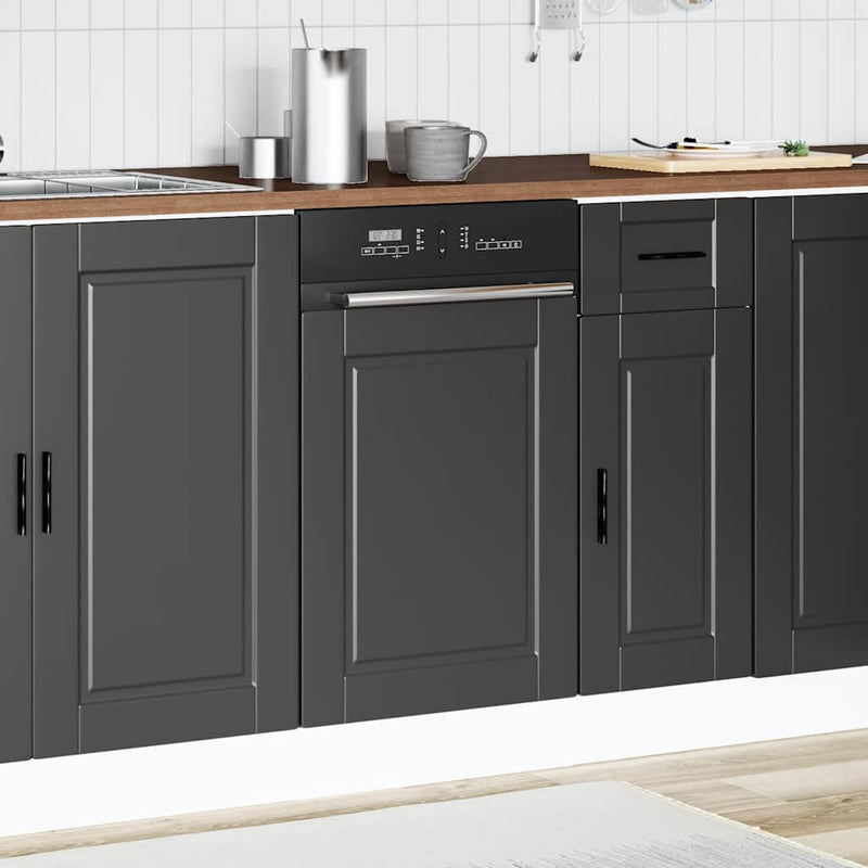 vidaXL Dishwasher Panel "Porto" Black 45x1,5x67 cm Engineered Wood