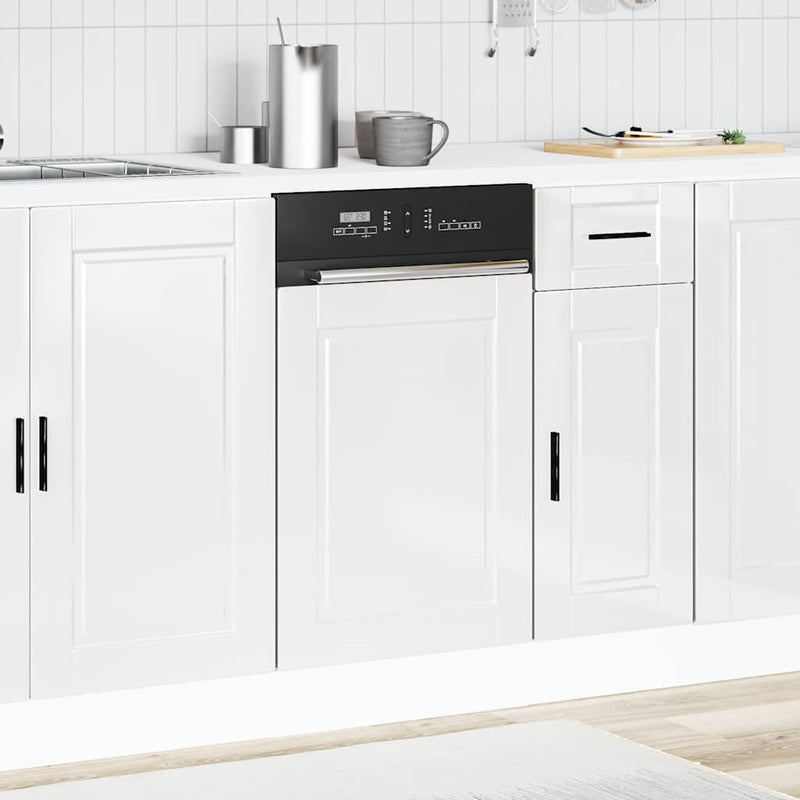 vidaXL Dishwasher Panel "Porto" High Gloss White 45x1,5x67 cm Engineered Wood
