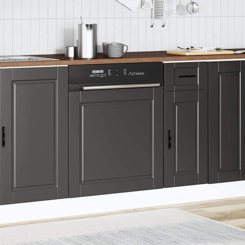 vidaXL Dishwasher Panel "Porto" Black 60x1,5x67 cm Engineered Wood