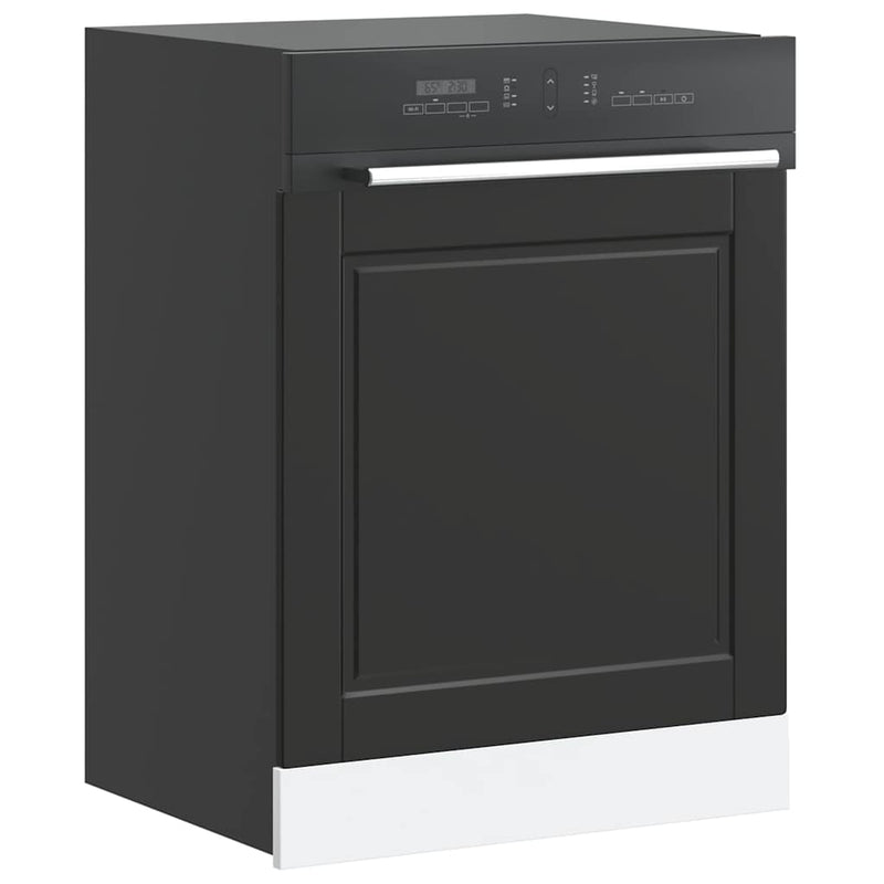 vidaXL Dishwasher Panel "Porto" Black 60x1,5x67 cm Engineered Wood