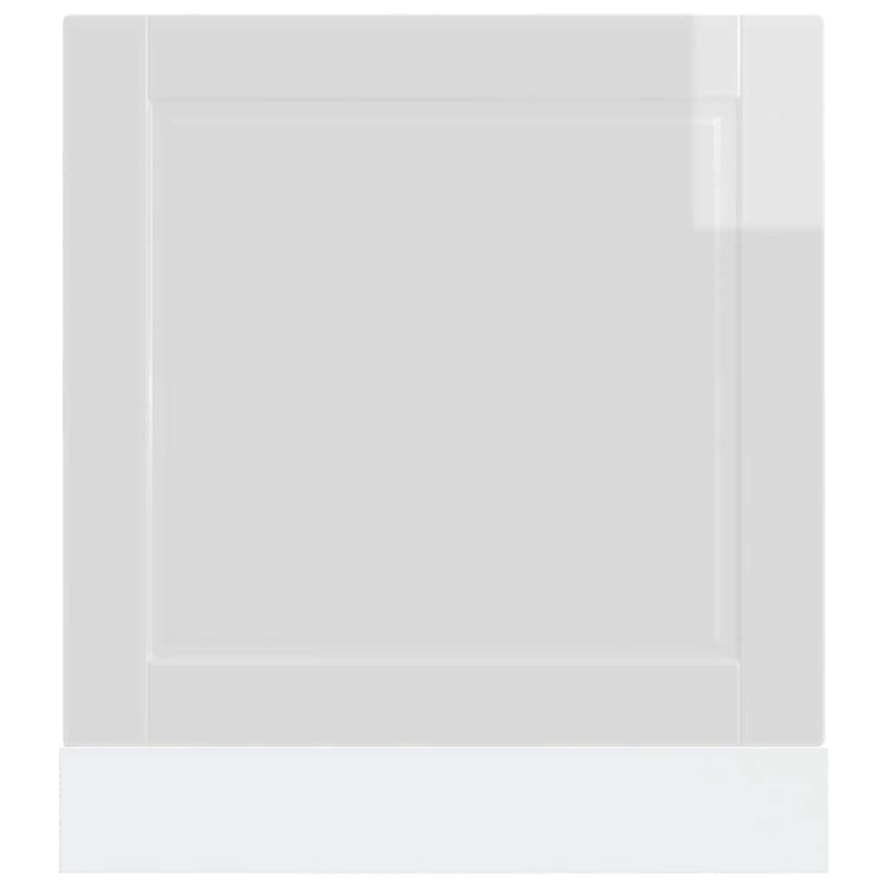 vidaXL Dishwasher Panel "Porto" High Gloss White 60x1,5x67 cm Engineered Wood