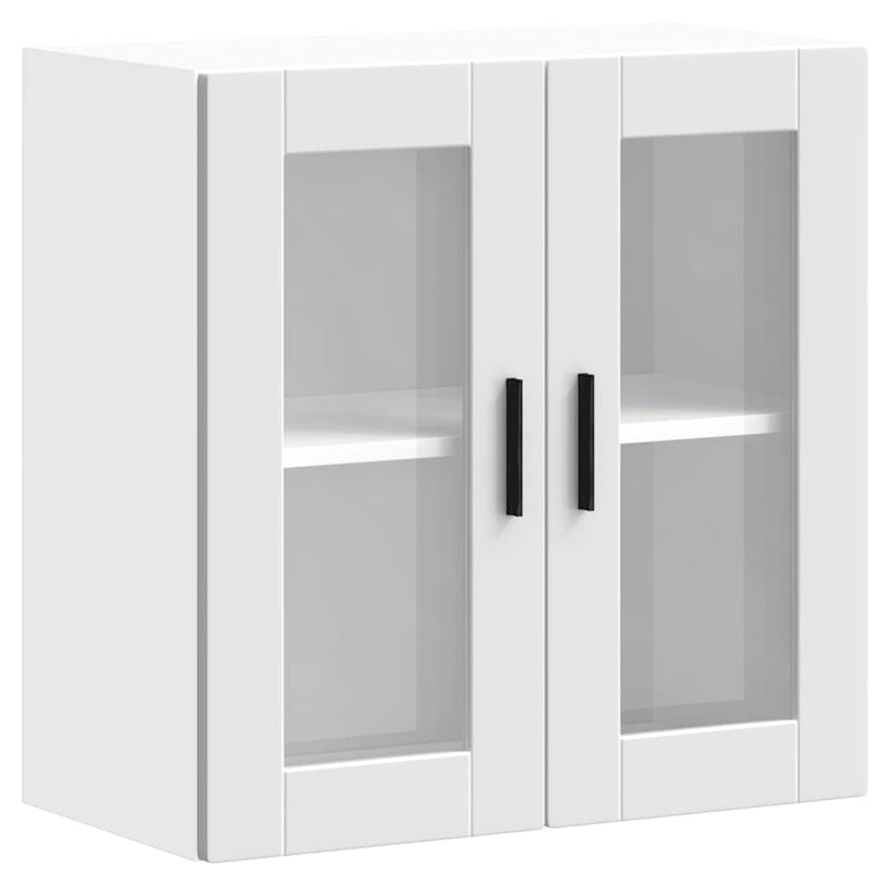 vidaXL Kitchen Wall Cabinet with Glass Door "Porto" White
