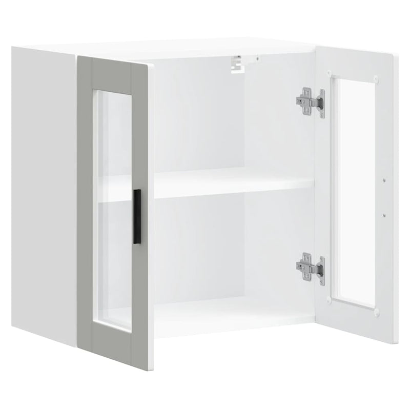 vidaXL Kitchen Wall Cabinet with Glass Door "Porto" White