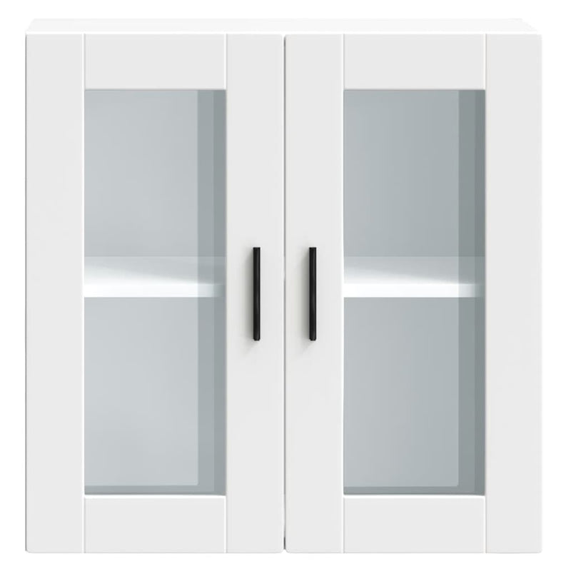 vidaXL Kitchen Wall Cabinet with Glass Door "Porto" White
