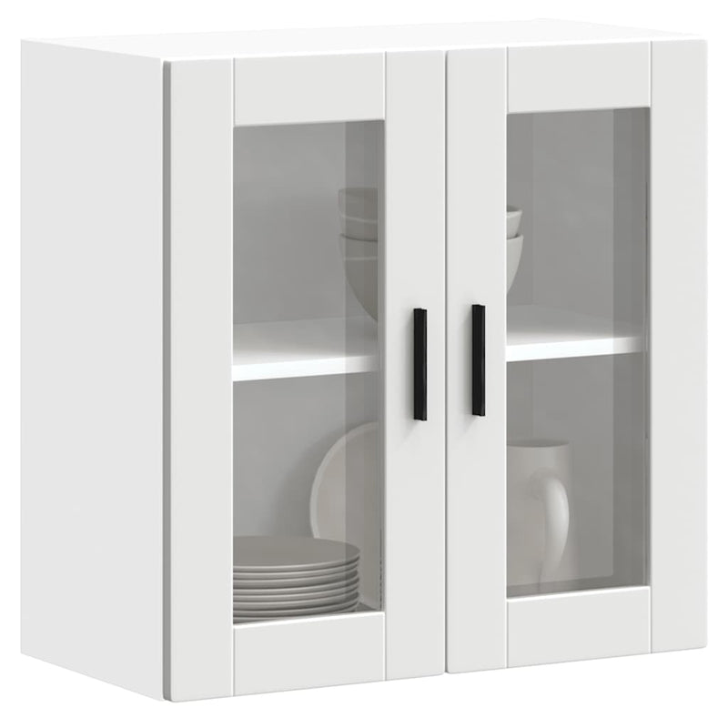 vidaXL Kitchen Wall Cabinet with Glass Door "Porto" White
