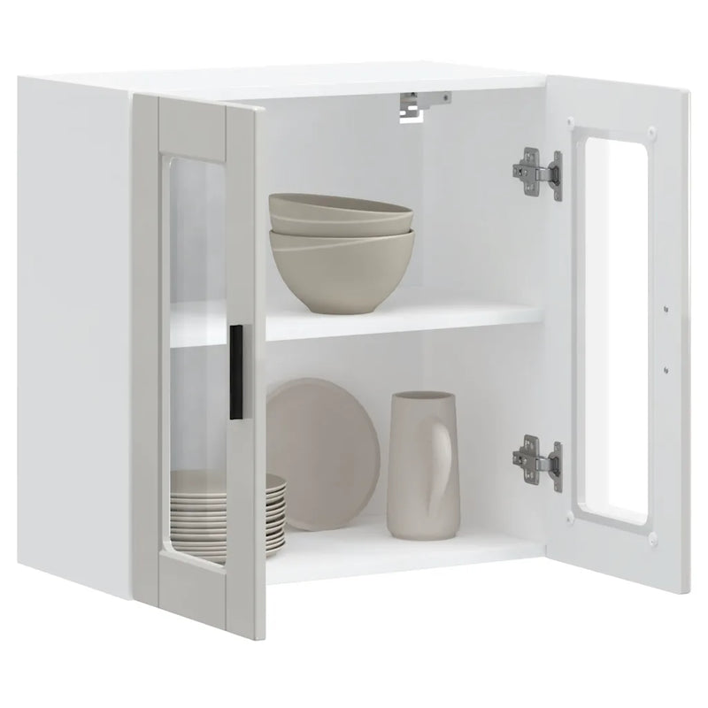 Kitchen Wall Cabinet with Glass Door "Porto" High Gloss White