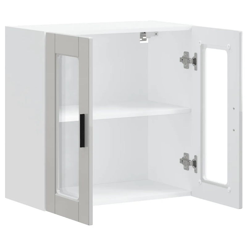 Kitchen Wall Cabinet with Glass Door "Porto" High Gloss White
