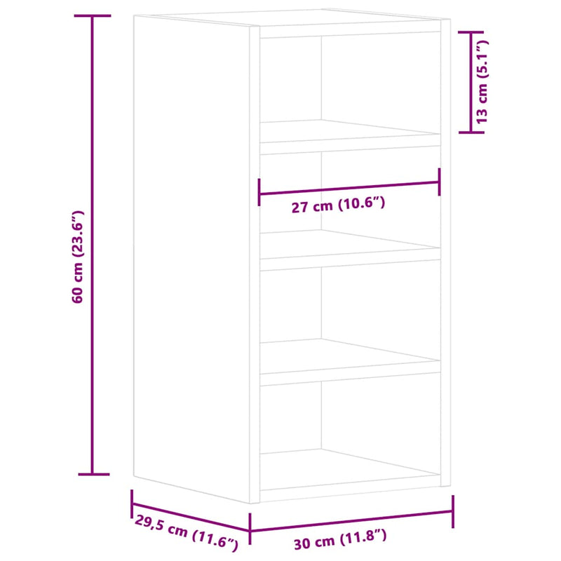vidaXL Hanging Cabinet "Riga" White 30x29,5x60 cm Engineered Wood