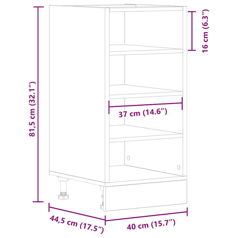 vidaXL Bottom Cabinet "Riga" White 40x44,5x81,5 cm Engineered Wood