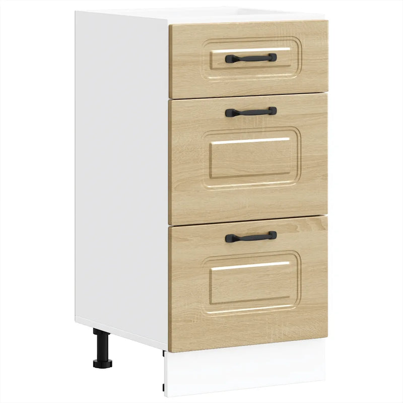 Kitchen Base Cabinet "Kalmar" High Gloss White Engineered Wood