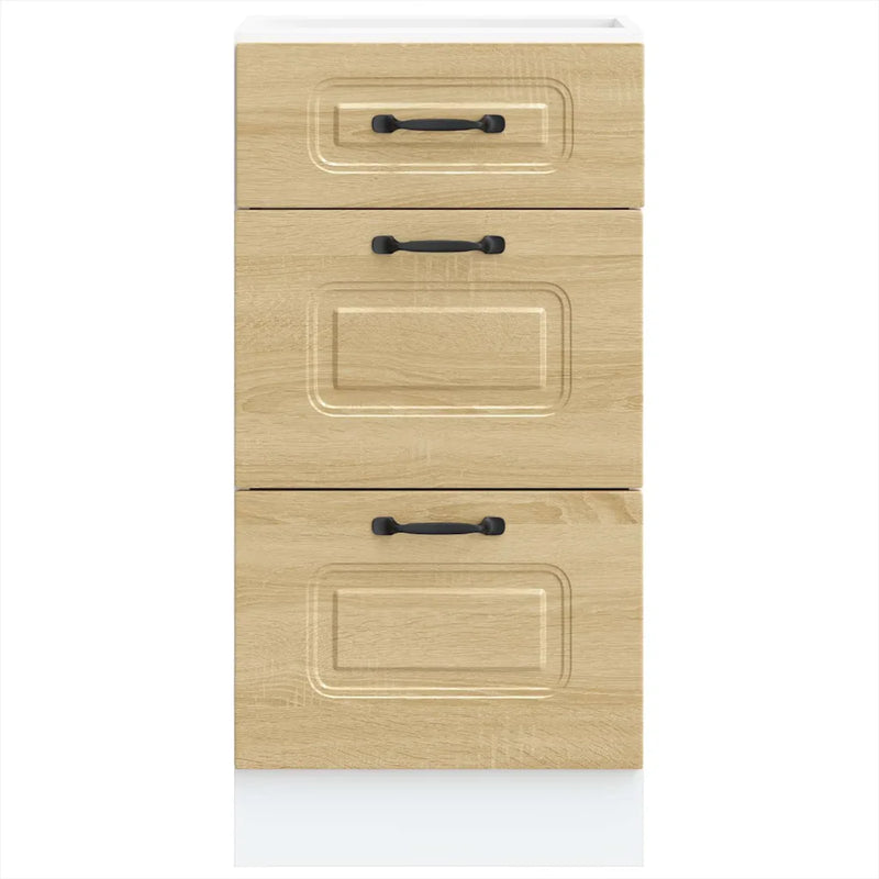 Kitchen Base Cabinet "Kalmar" High Gloss White Engineered Wood