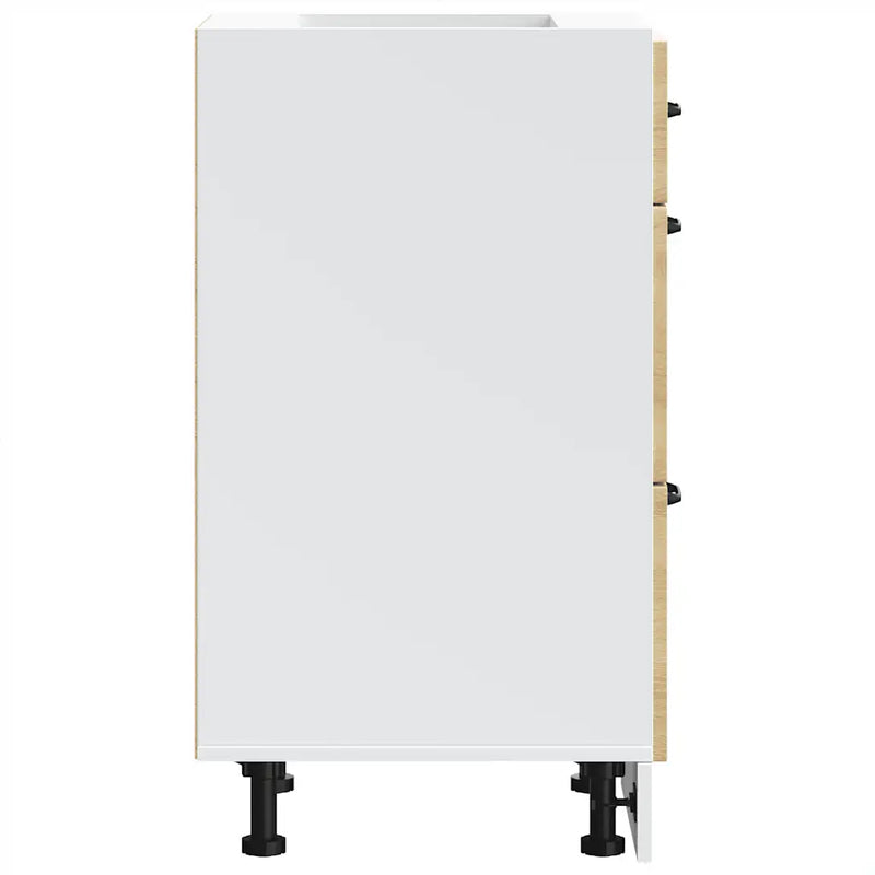 Kitchen Base Cabinet "Kalmar" High Gloss White Engineered Wood