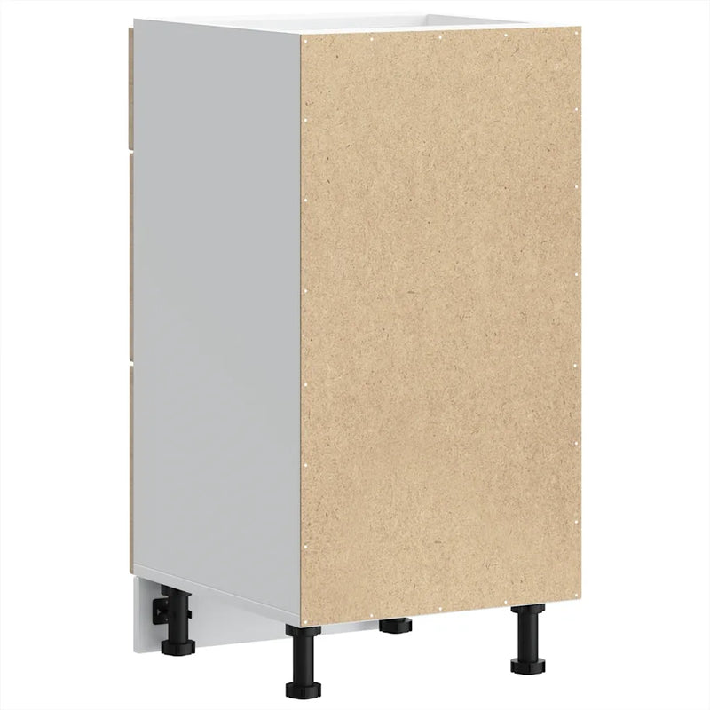 Kitchen Base Cabinet "Kalmar" High Gloss White Engineered Wood