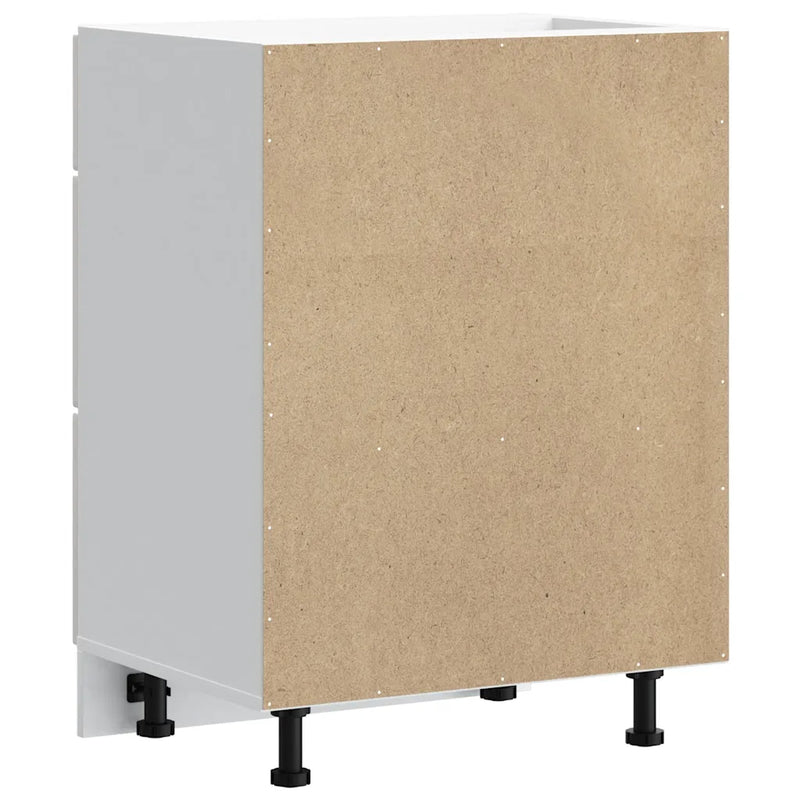 Kitchen Base Cabinet "Porto" High Gloss White Engineered Wood