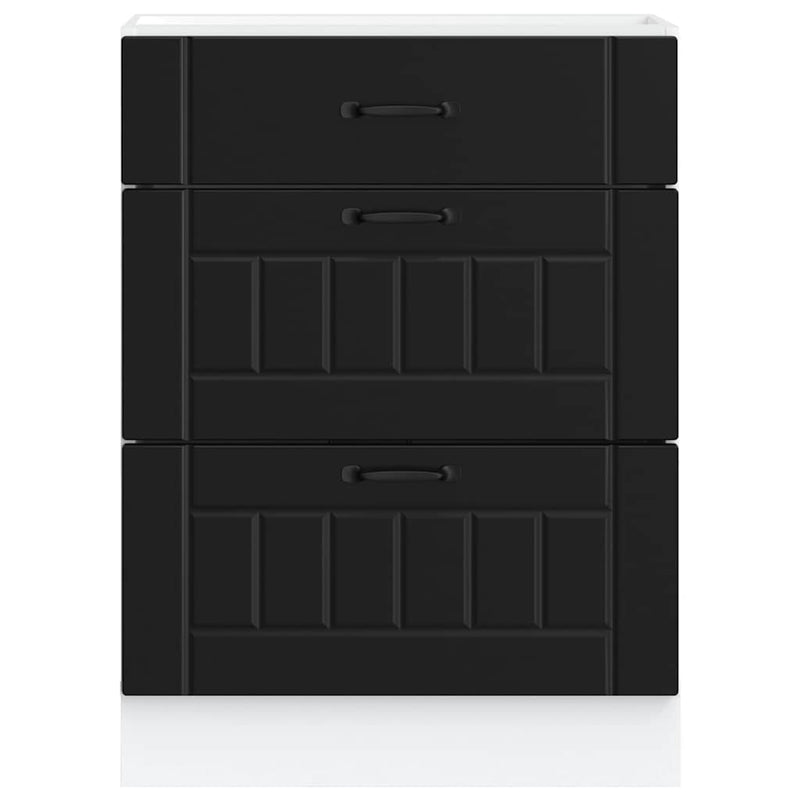 vidaXL Kitchen Base Cabinet "Lucca" Black Engineered Wood