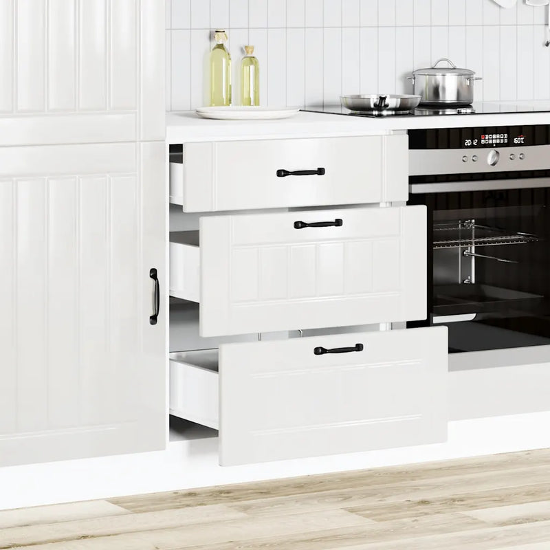 Kitchen Base Cabinet "Lucca" High Gloss White Engineered Wood
