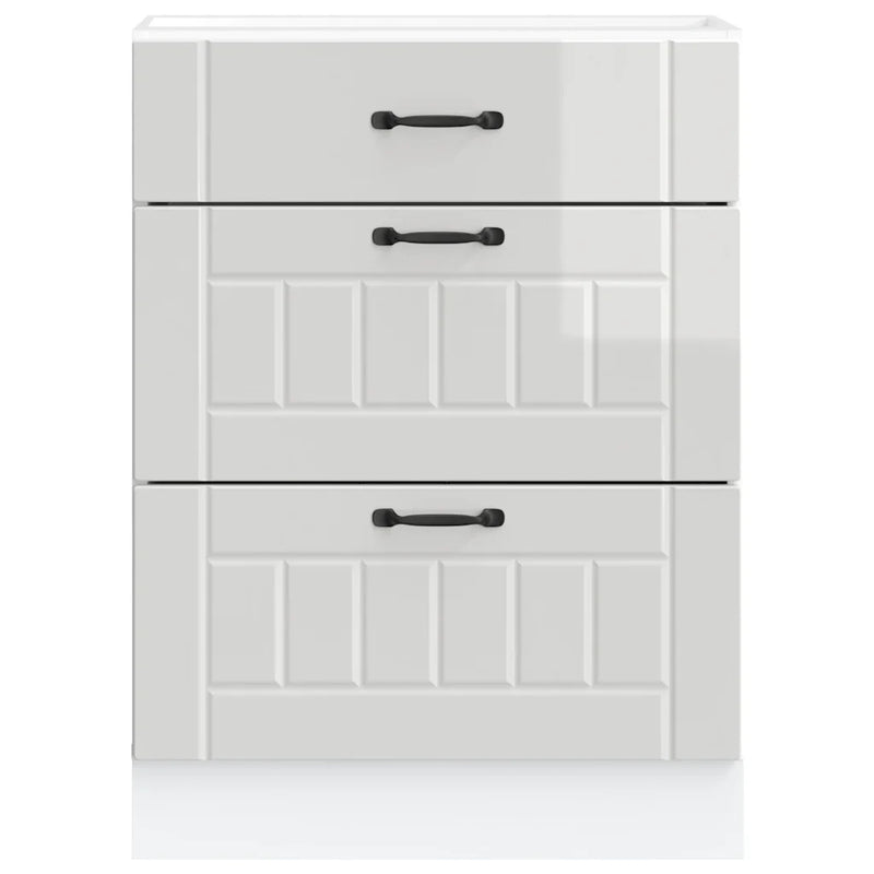 Kitchen Base Cabinet "Lucca" High Gloss White Engineered Wood