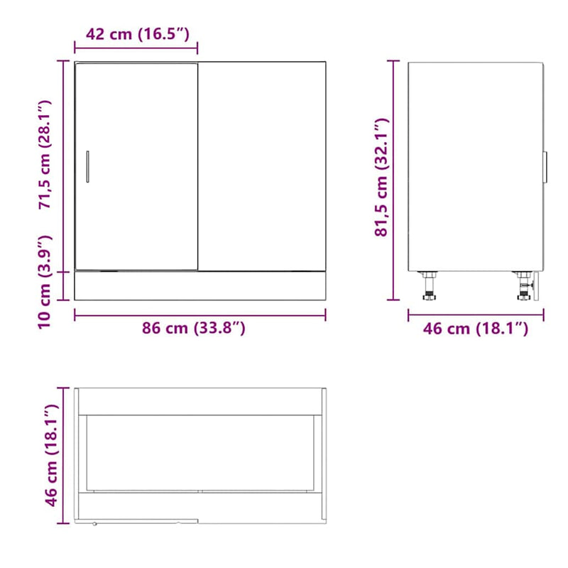 vidaXL Kitchen Base Cabinet "Lyon" White Engineered Wood