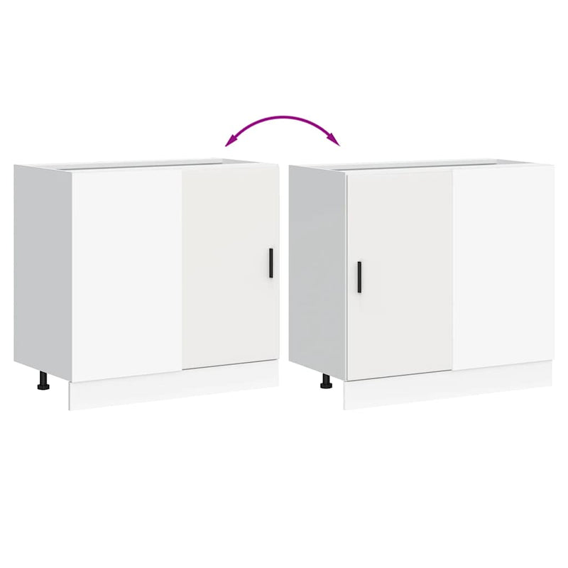 vidaXL Kitchen Base Cabinet "Lyon" White Engineered Wood