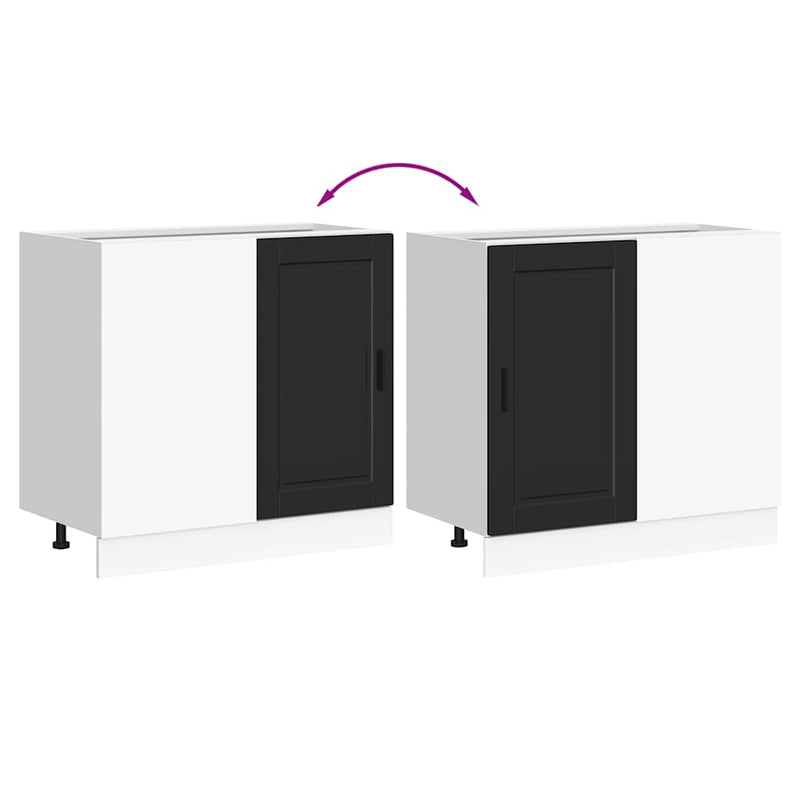 vidaXL Kitchen Base Cabinet "Porto" Black Engineered Wood