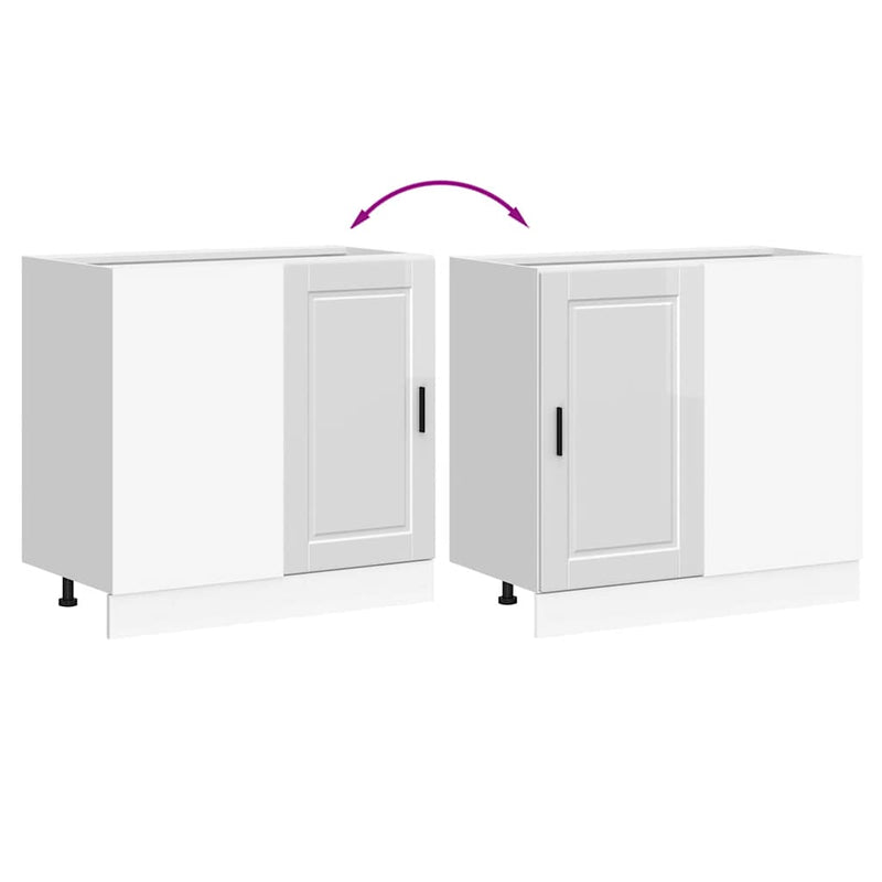 vidaXL Kitchen Base Cabinet "Porto" High Gloss White Engineered Wood