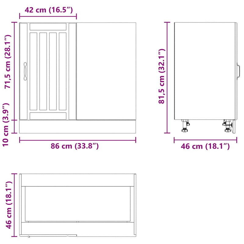 vidaXL Kitchen Base Cabinet Lucca White Engineered Wood