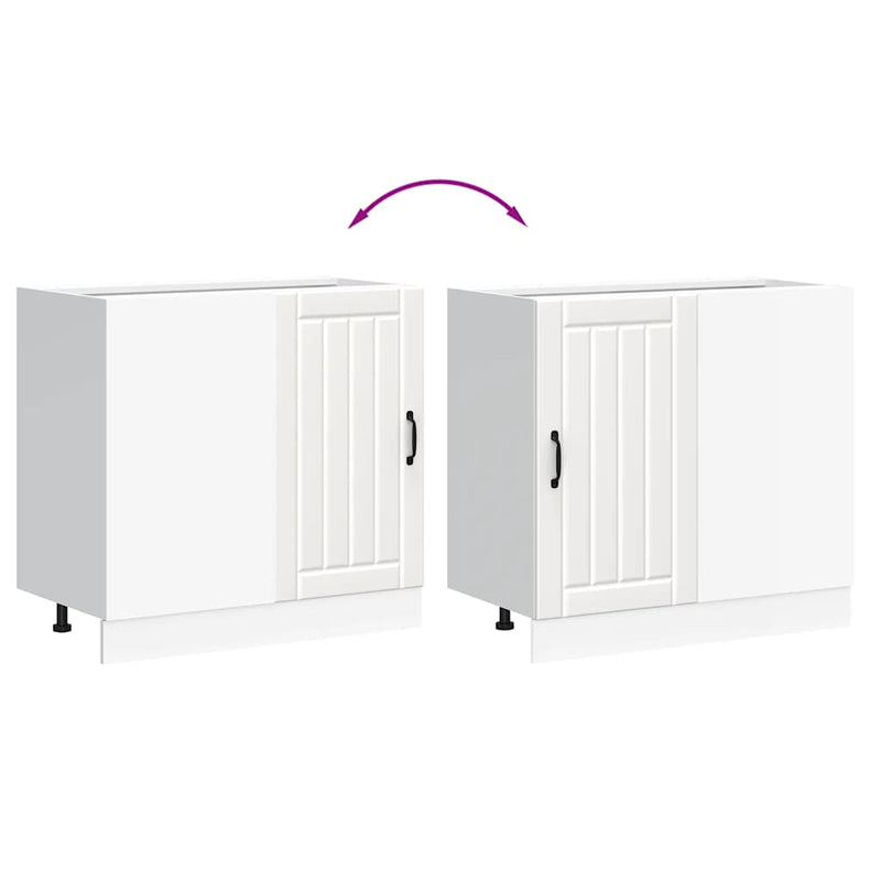 vidaXL Kitchen Base Cabinet Lucca White Engineered Wood