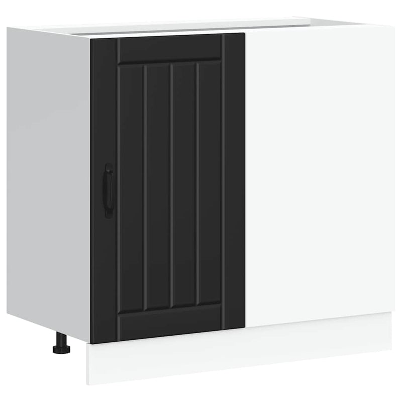 vidaXL Kitchen Base Cabinet "Lucca" Black Engineered Wood