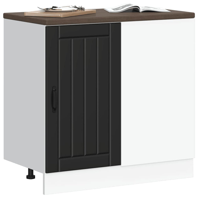 vidaXL Kitchen Base Cabinet "Lucca" Black Engineered Wood