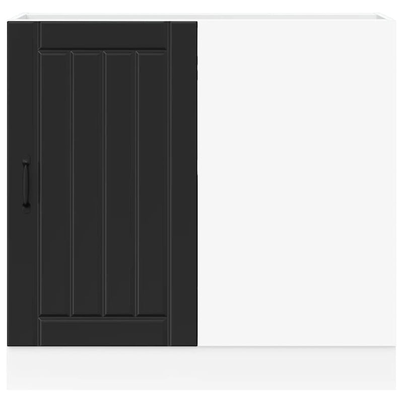 vidaXL Kitchen Base Cabinet "Lucca" Black Engineered Wood