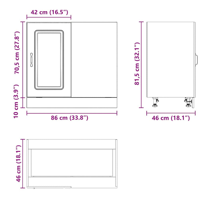 vidaXL Kitchen Base Cabinet Kalmar White Engineered Wood