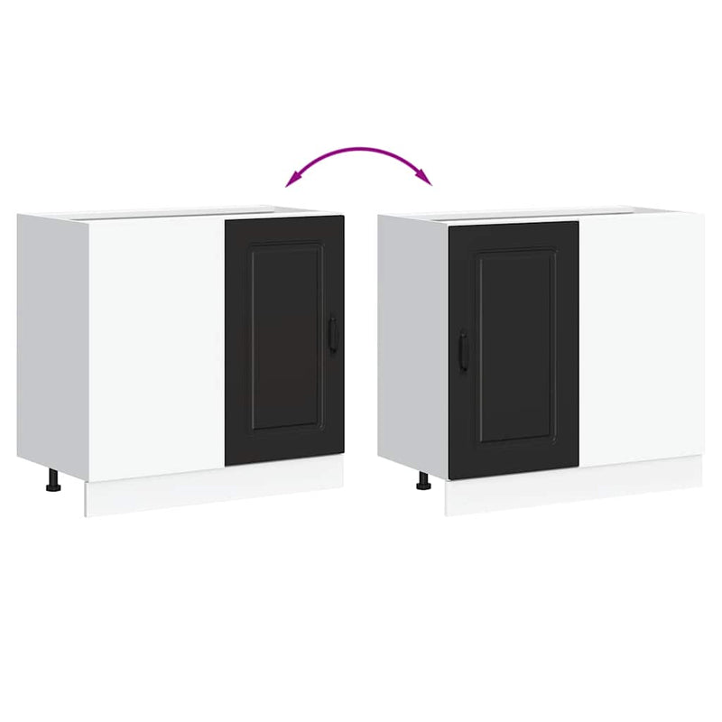 vidaXL Kitchen Base Cabinet "Kalmar" Black Engineered Wood