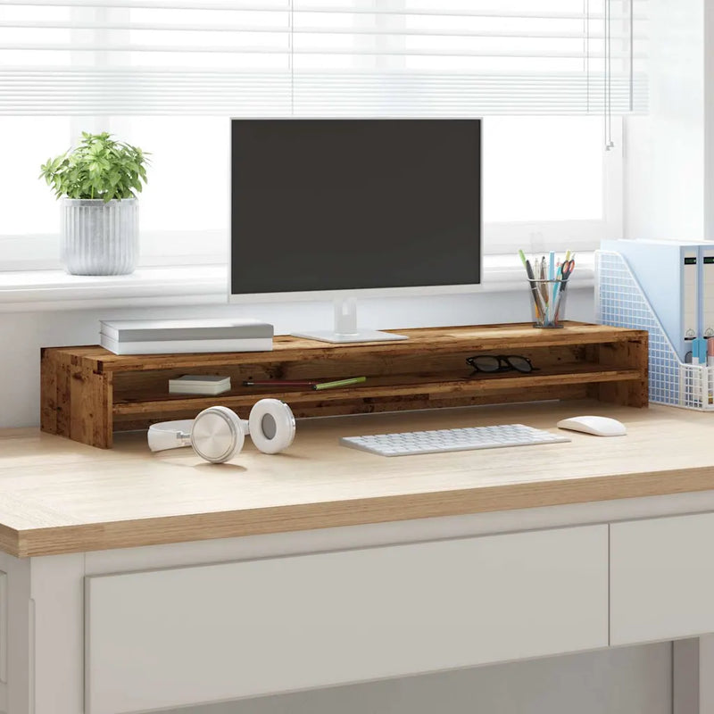 Monitor Stand Old Wood 100x24x13 cm Engineered Wood