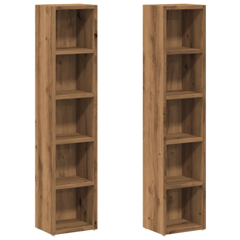 vidaXL CD Cabinets 2 pcs Artisan Oak 21x16x93,5 cm Engineered Wood