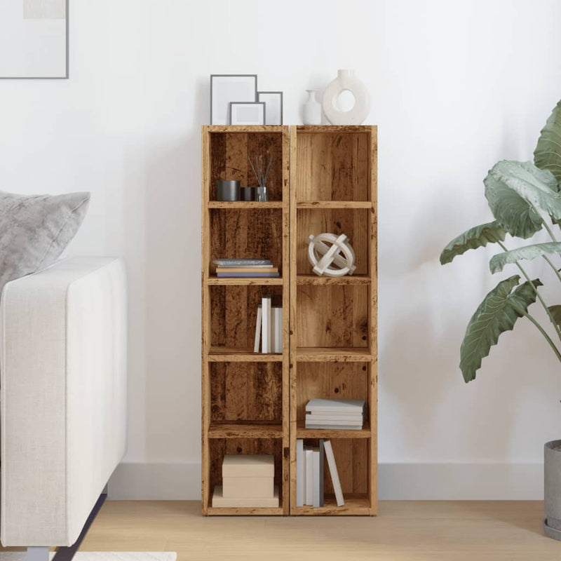 vidaXL CD Cabinets 2 pcs Artisan Oak 21x16x93,5 cm Engineered Wood