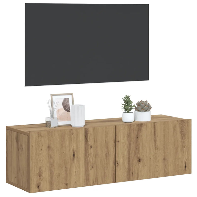 Wall Mounted TV Cabinet Artisan Oak 80x30x30 cm Engineered Wood