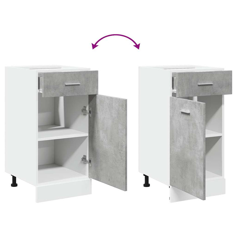 vidaXL Drawer Bottom Cabinet Lyon Concrete Grey 40x46x81.5 cm Engineered Wood