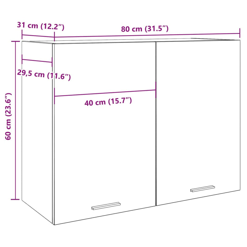 vidaXL Hanging Cabinet Lyon Concrete Grey 80x31x60 cm Engineered Wood