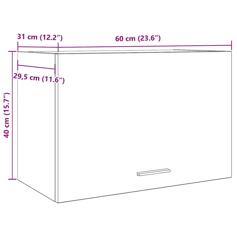 Hanging Cabinet "Lyon" Concrete Grey 60x31x40 cm Engineered Wood