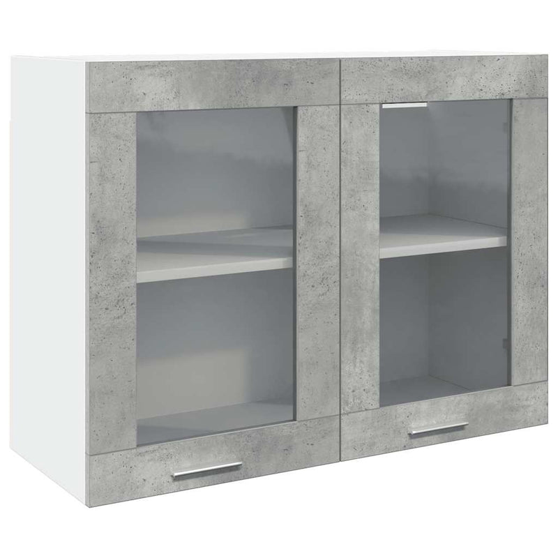 vidaXL Hanging Glass Cabinet Lyon Concrete Grey 80x31x60 cm