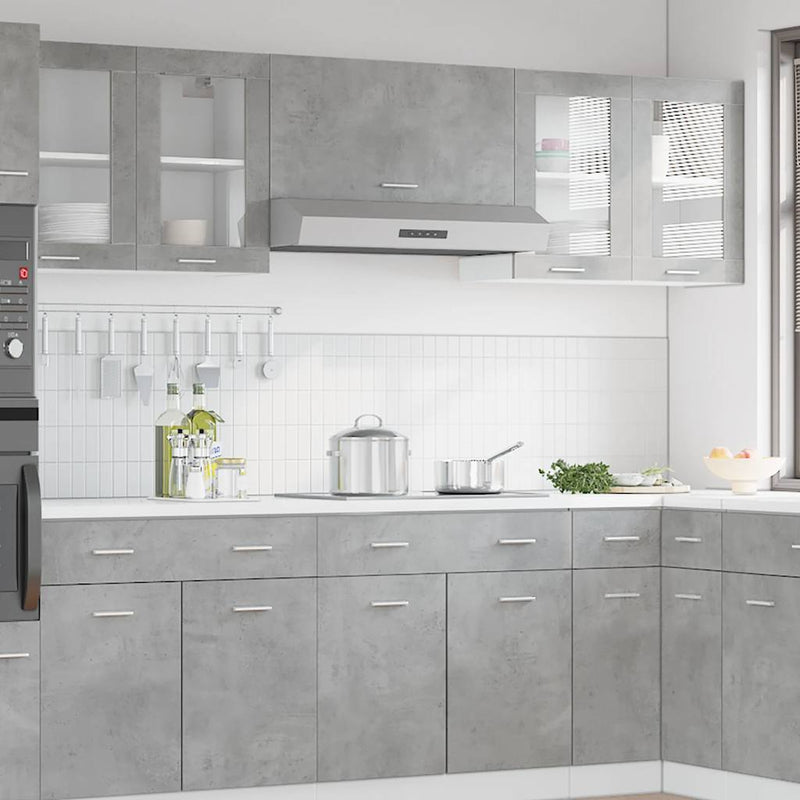 vidaXL Hanging Glass Cabinet Lyon Concrete Grey 80x31x60 cm