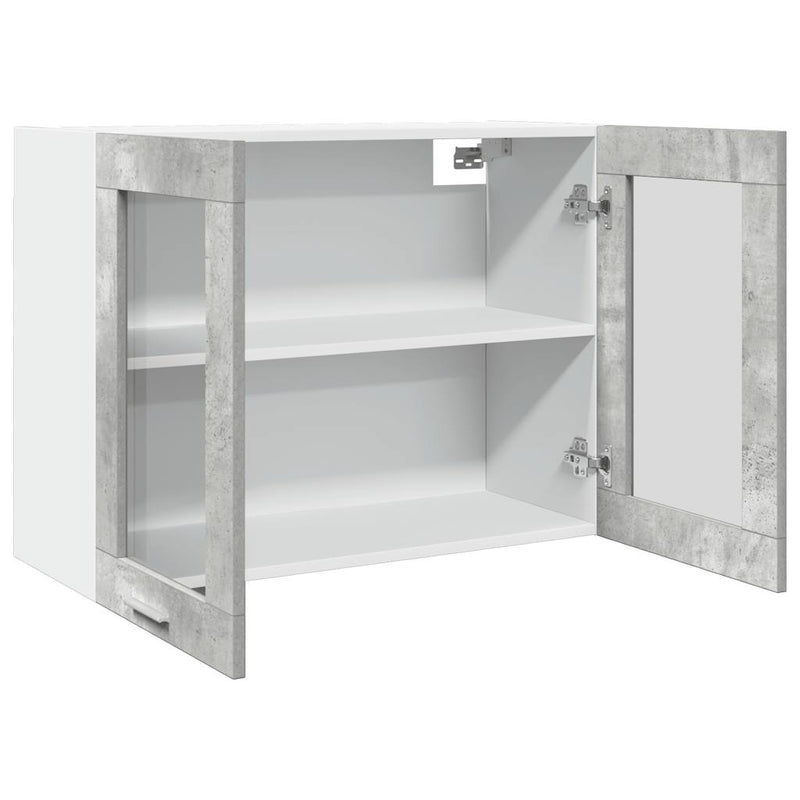 vidaXL Hanging Glass Cabinet Lyon Concrete Grey 80x31x60 cm